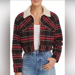 Levi's Red and Black Plaid Bomber Jacket
